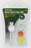 JEF World of Golf Metal Divot Golf Tool and Cap Clip with 3 Ball Markers