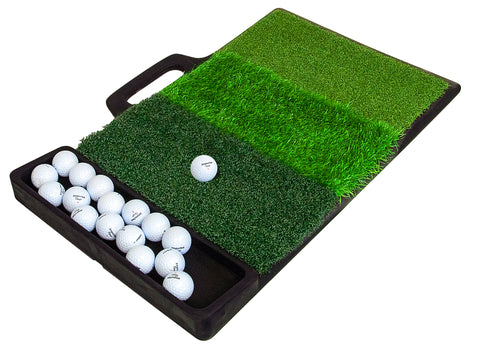 JEF World of Golf 3-Tier Practice Mat w/ Ball Tray