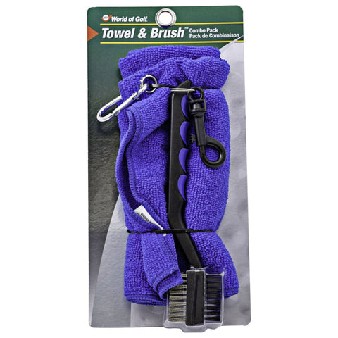 JEF World of Golf Towel & Brush Combo (2 Pack)
